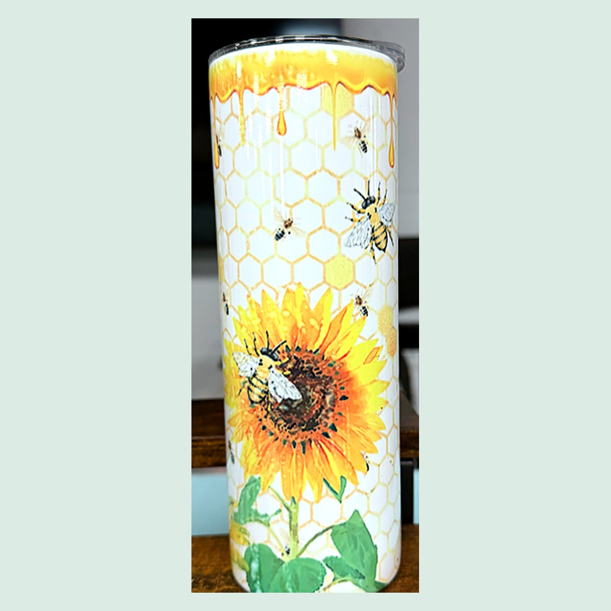 Sunflower Honeycomb Bee Tumbler