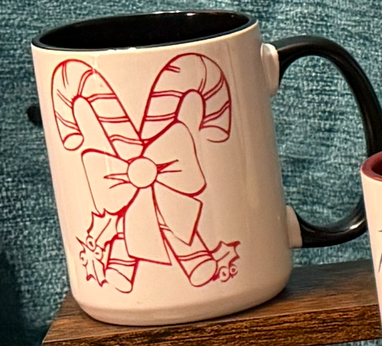 Candy Cane Bow Mug